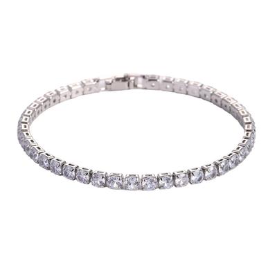 Bracelet Tennis Zircon Argent Or Pour Femmes Hommes Bracelet Zircone Cubique Chaîne de Main Cristal Éclatant Cadeau de Mariage Punk