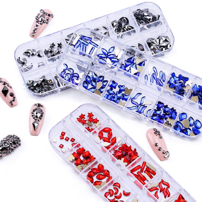 Direct Supply Of 12 Boxes Of Nail Diamonds, Special-Shaped Diamond Set Of 120 Pieces, And A Box Of Nail Diy Jewelry Accessories.