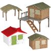 Thatched Cottage Farm Scene Model: Horse Washing, Poultry Ranch, Sandbox Scenery Ornament
