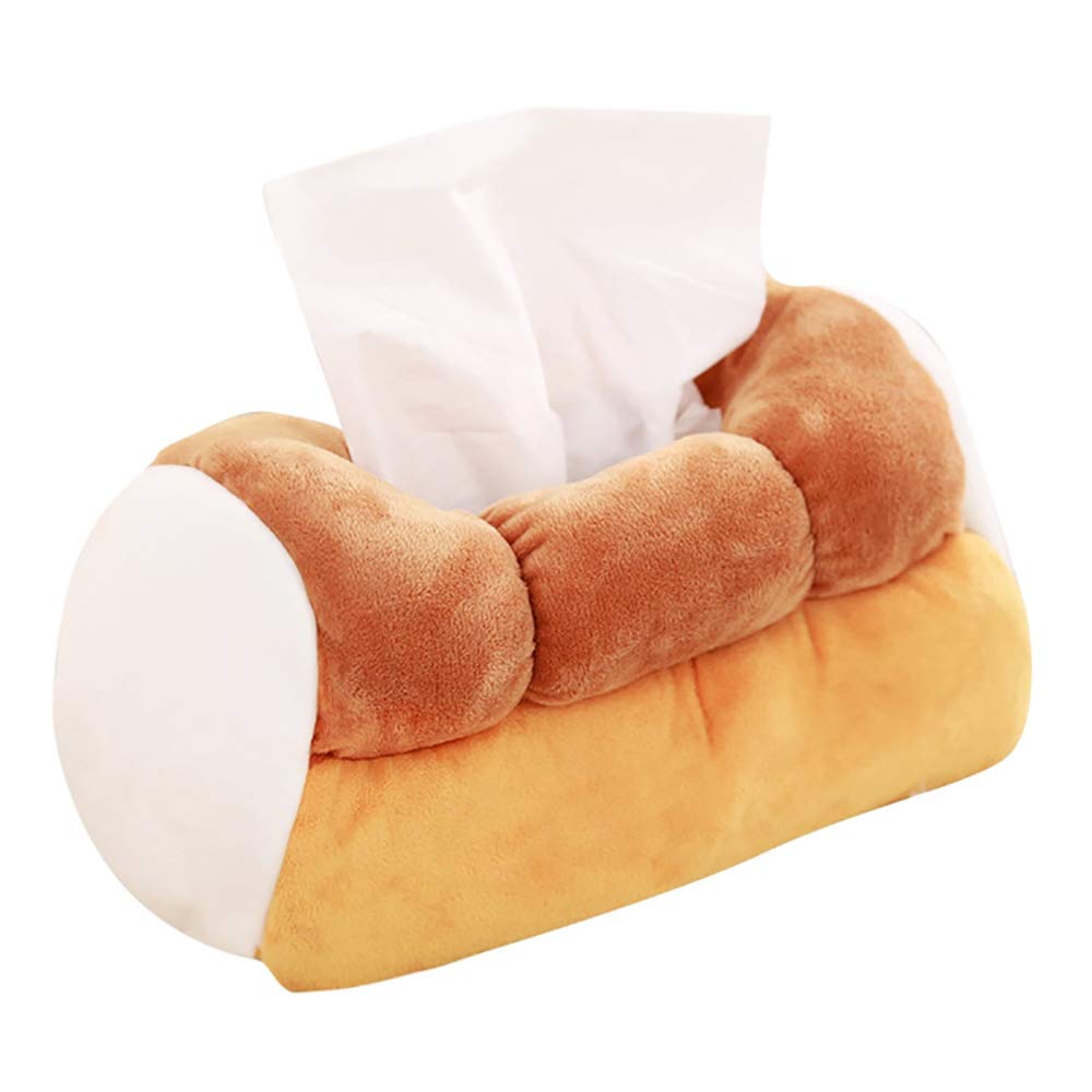 VIEAURA Tissue Box Cover, Bread Tissue Box Cover, Stylish Tissue Case, Plush Toy, Cute and Lifelike Bread