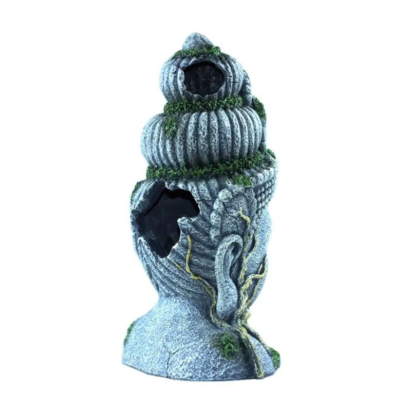 Aquarium Dekoration Antiker Stein Buddha Harz Figuren Landschaftsgestaltung Aquarium Ornament Fischbecken Aquarium Dekoration Zubehör