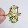 Chic Women Dragonfly Leaf Oval Faux Gem Twist Finger Ring Wedding Jewelry Gift