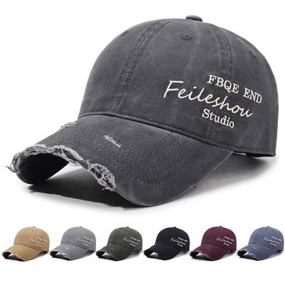 Side Letter Bestickte Löcher Baseballkappe Herren Damen Sonnenhut