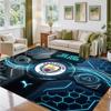 Manchester City Design Crystal Velvet Rug Soft Decorative Mat for Bedroom Entrance