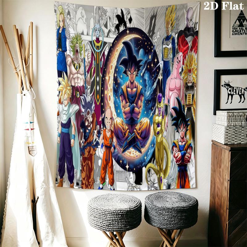Dragon Ball Z Wall Tapestry Aesthetic Wall Hanging Printed Fabric Blanket Decorative Tapestries For Bedroom Living Room Home Decor