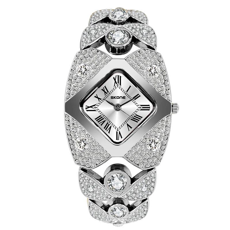 

Женские часы Модные Роскошные Кварцевые Наручные часы для Леди с Бриллиантовым Циферблатом Водонепроницаемые Светящиеся Часы из Нержавеющей Стали белый