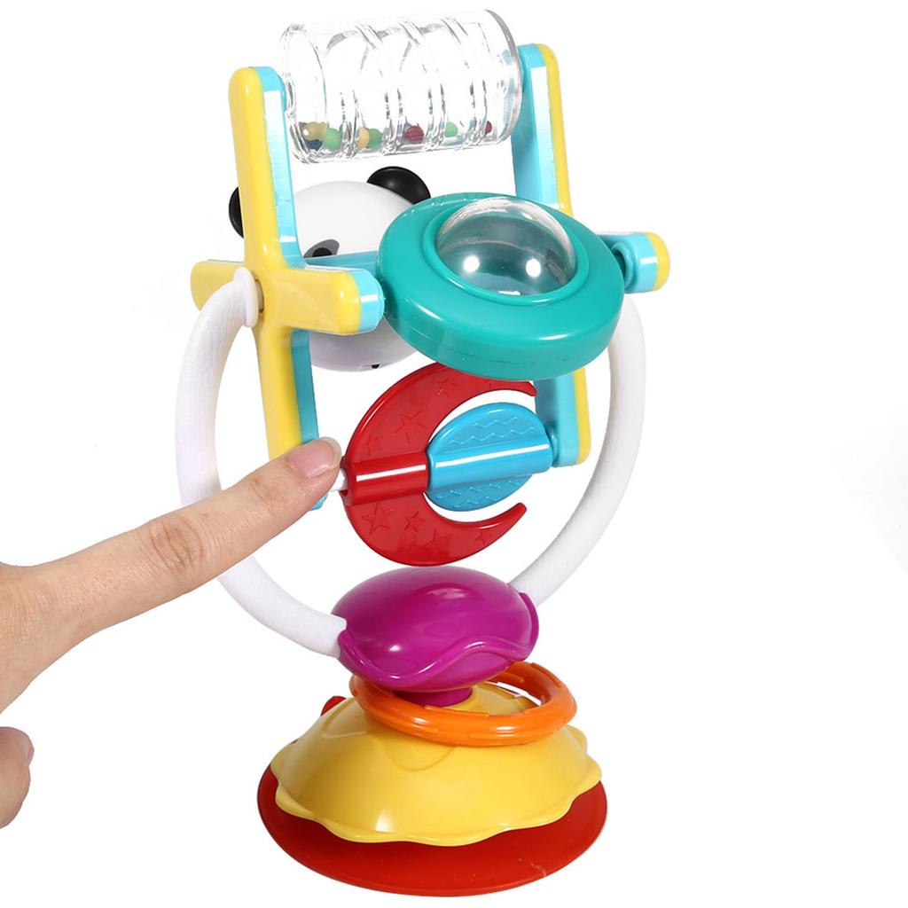 Rotating Colorful Baby Rattle Baby Eating Table Stroller Infant Suction Handbell Toy