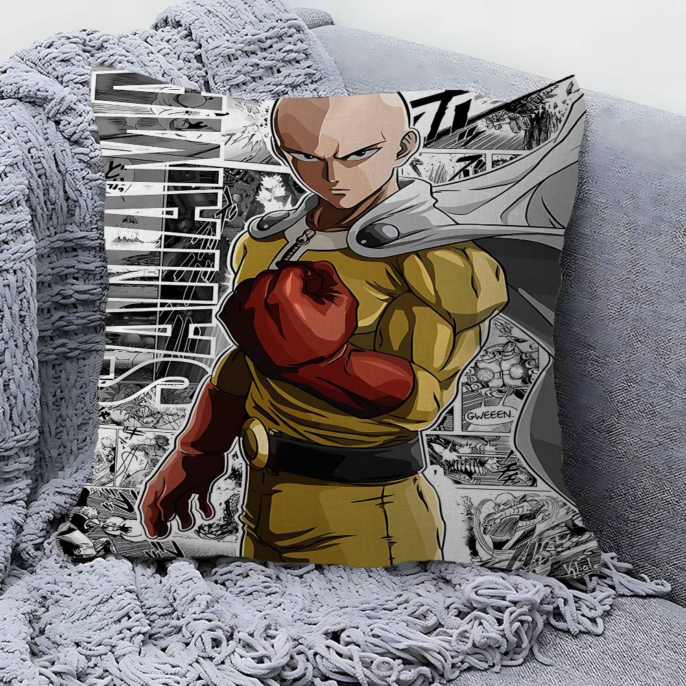 

One Punch Man Anime Cushion Cover Polyester Sofa Cushions Decorative Throw Pillows Home Decoration Pillowcover 40cmx40cm