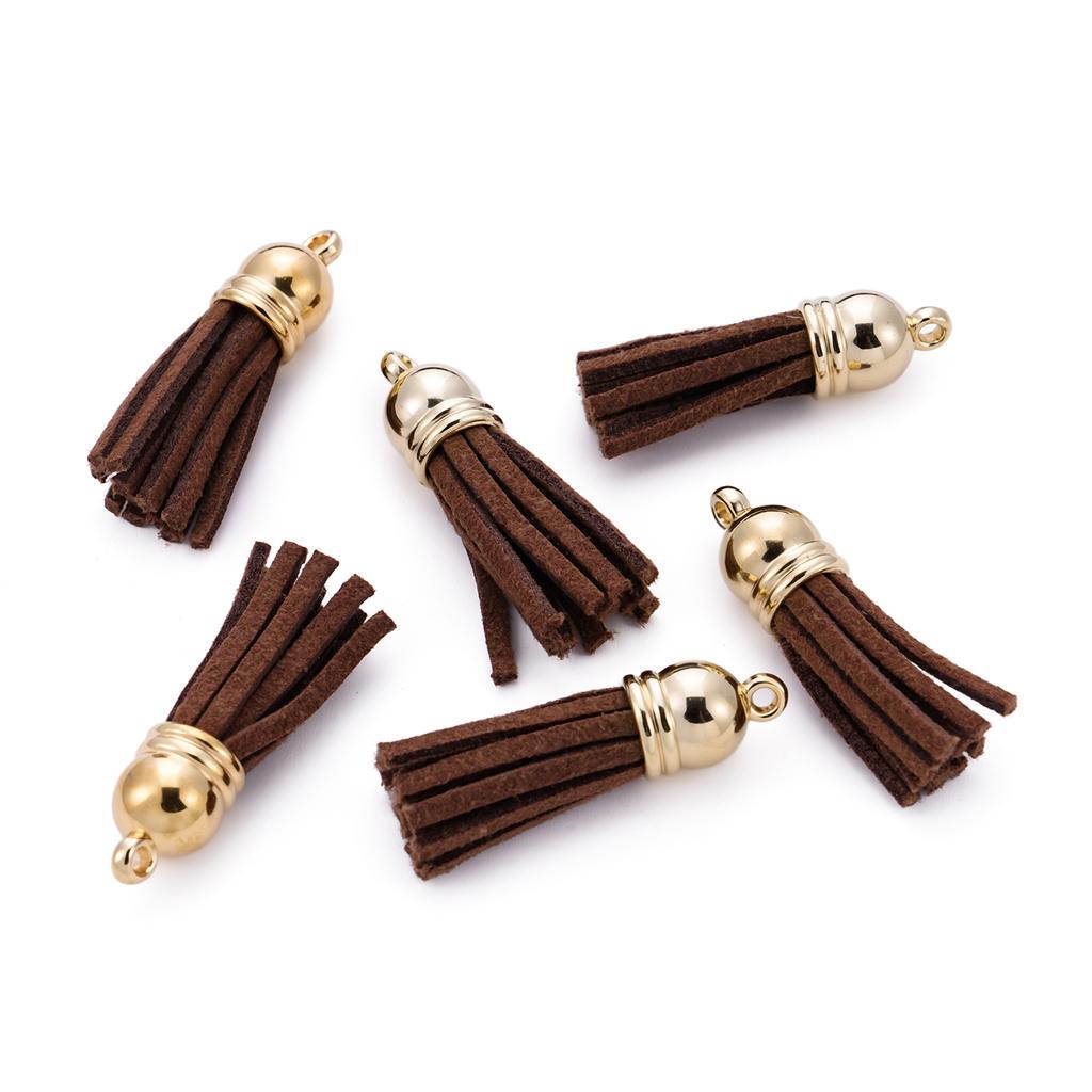 20pcs/lot 38mm Tassel Vintage Leather Tassels Fringe Pendant For DIY Keychain Jewelry Making Supplies Charms Accessories