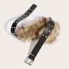 Vintage Trendy Design Faux Fur Belts Y2K All-match Rivet Buttonhole Belt Punk Waist Belts Women Fashion