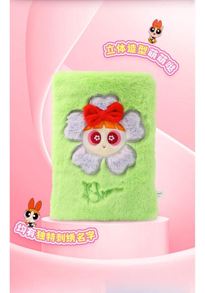 Powerpuff Girls Plush iPad Tablet Protective Crossbody Case & Diary Cover - Creative Gift for Girls