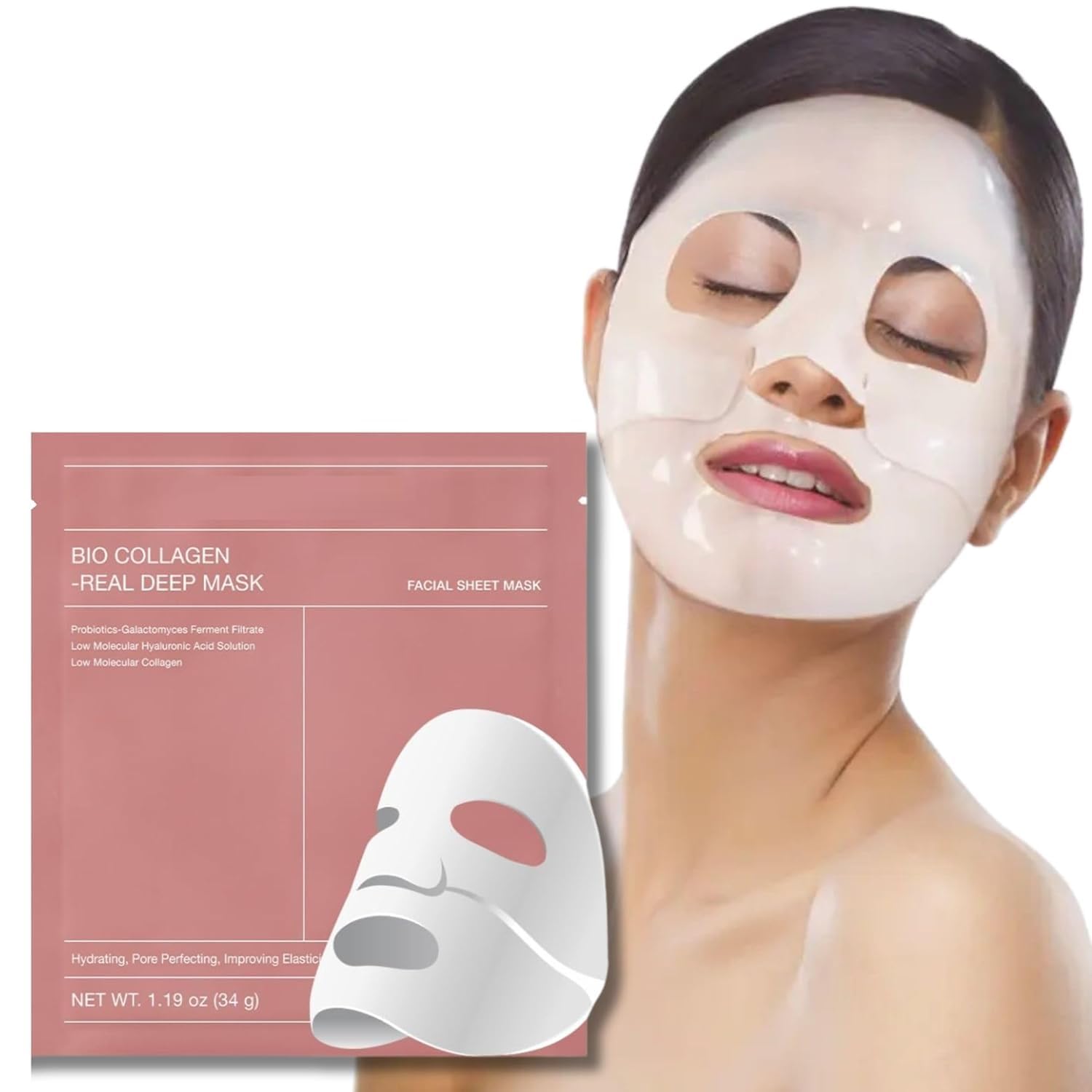 Tap2kaart Collagen Face Mask Pack of 1 Overnight Pack of 1 Deep Collagen Night Mask Korean Glass Skin Hydrogel Mask for Deep Hydration, Anti-Aging