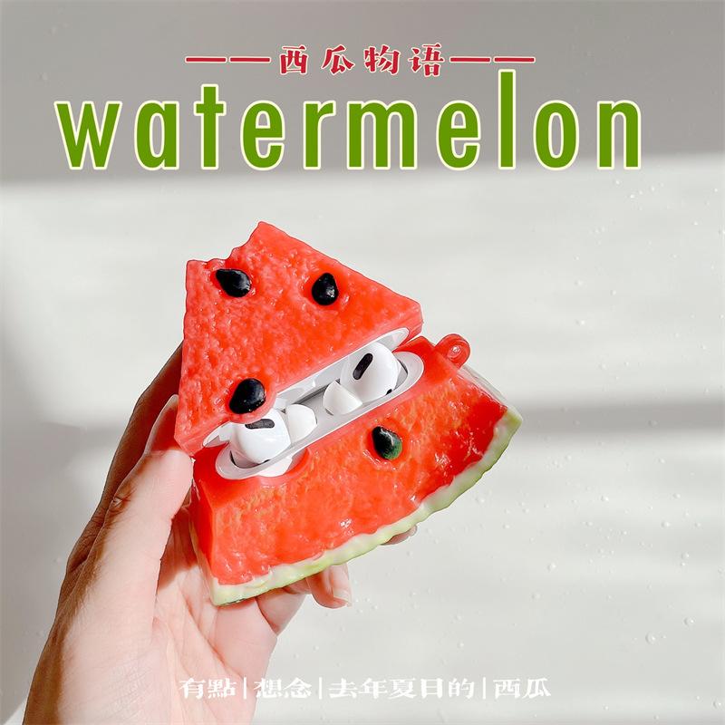 Funny watermelon for AirPods pro apple bluetooth headset cover 2/3/4 generation silicone protection soft case for
