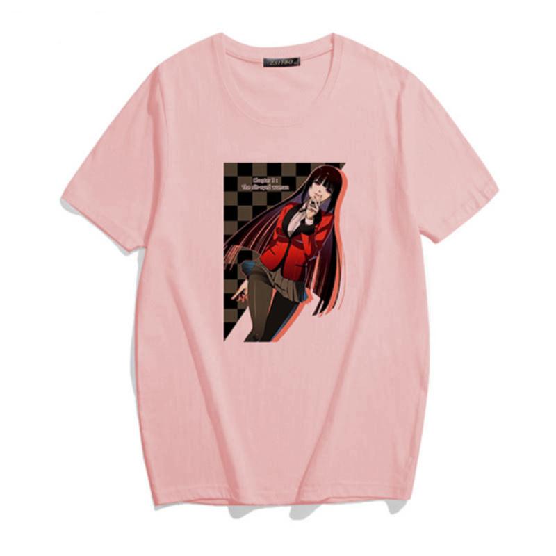 

Летняя Y2K Европейская и американская уличная мода Футболка с аниме-принтом 2XL розовый