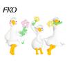 Small Space Decoration Resin Duck Decor for Desk Car Dashboard TV Monitor, Mini Colorful Figurine Figurine, Cute Holding Flower Ornament, Playful Gift