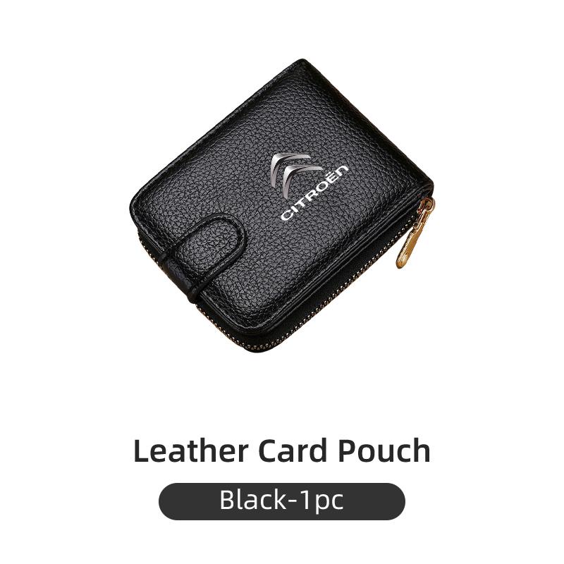 

Litchi Texture Leather Accordion Card Holder For Citroen C4 C3 C5 C1 C2 Berlingo Celysee Cactus Picasso Aircross Grand