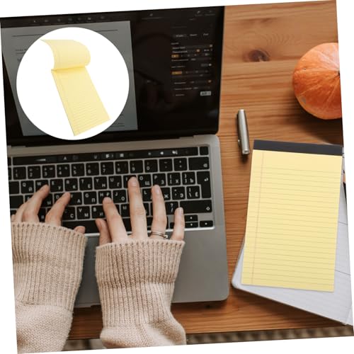STOBOK Legal Pads, 4-Pack, Lined Memo Pads, A5 Size with Cutouts, Portable, Business Memos, Meeting Records, Student Notebook, Home Office Stationery,