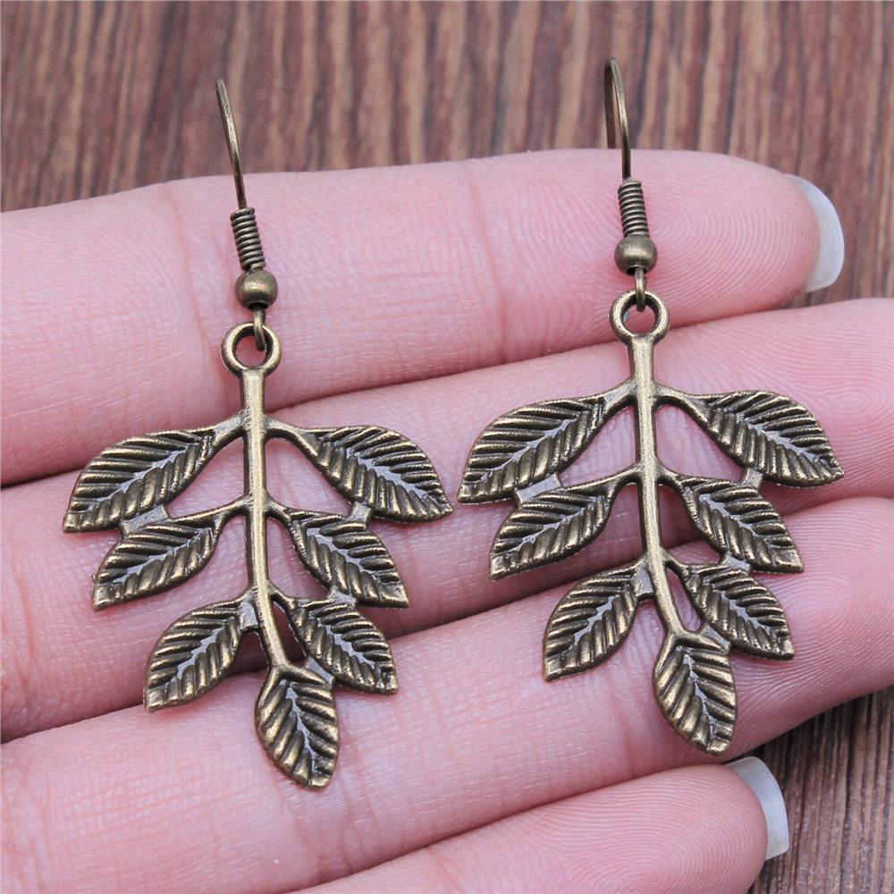 Drop & Dangle Earring Plant Four-Leaf Clover Cactus Vintage Jewelry SuppliesEarring Size 18x19mm QE021