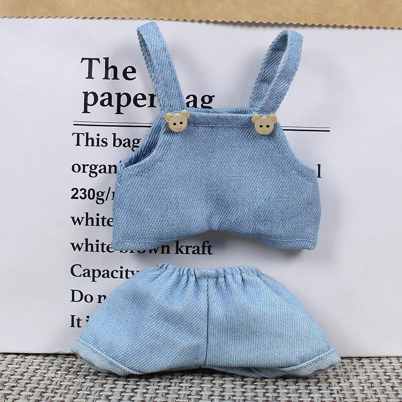Denim Overalls & Pants for Doll, Bear & Rabbit - Cotton Replacement Clothes & Accessories Set