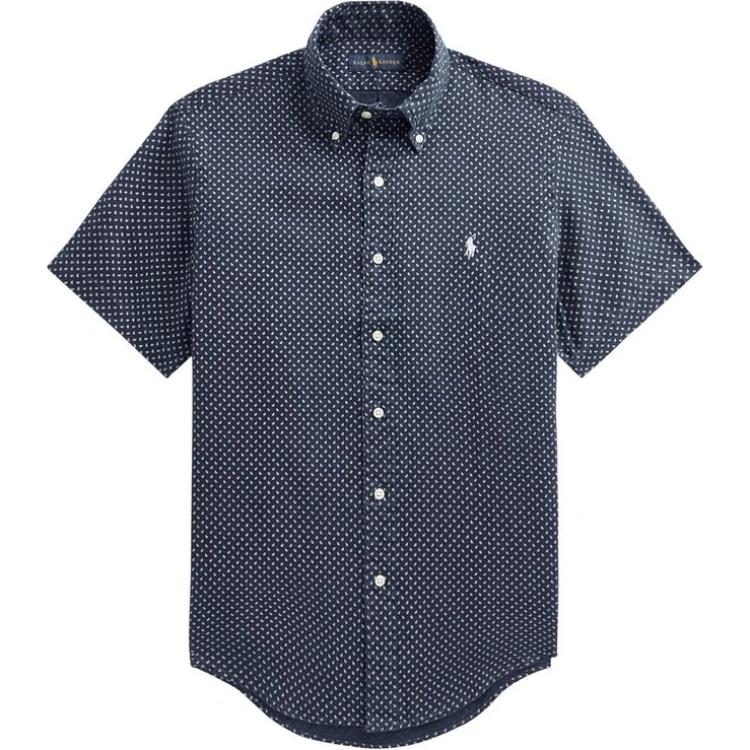 

Рубашка мужская Polo Ralph Lauren с вышивкой логотипа, однобортная, с коротким рукавом, темно-синяя 710876925-001 M