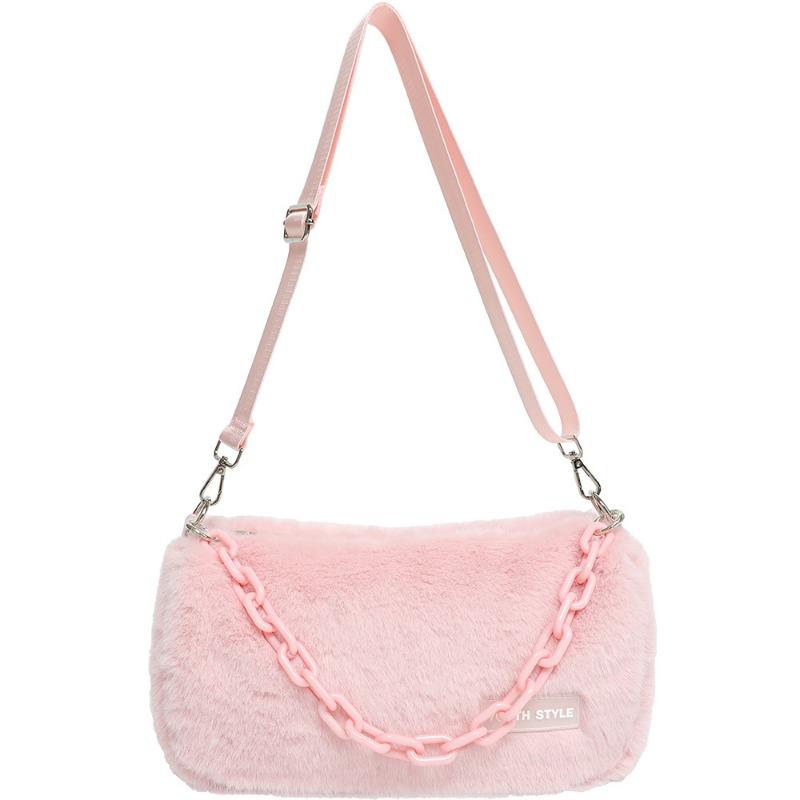 Lässige Pelztasche mit Nischendesign, Boston-Kissentasche, Umhängetasche aus Plüsch