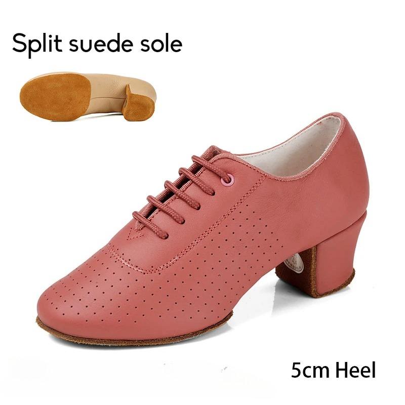 TWBEB Damen Moderne Standardtanzschuhe Leder Trainings Tanzsneaker Damen Frau Tango Latein Tanzschuhe Sneakers 3,5/5CM