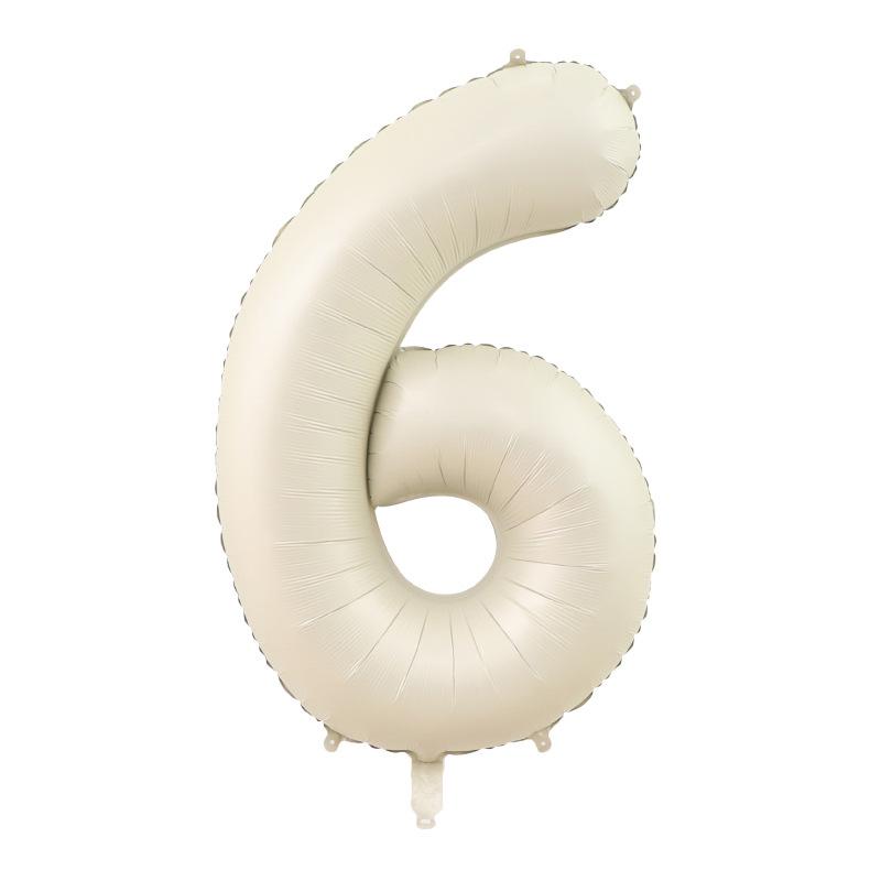 40 Inch Beige Cream Caramel Chocolate Color Retro Number Balloon 123456789 for Baby Shower Birthday Party Wedding Decoration