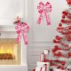 Valentine's Day Ribbon Bow Wreath Red Pull Bows Decor Romantic Atmosphere Indoor Outdoor Decoration for Valentine's Day Parties