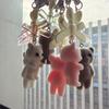 Handmade Bowknot Keychain Bear Cat Pendant Keyring Fashionable Bows Phone Lanyard Ornament Accessory for Keys Bag Purse
