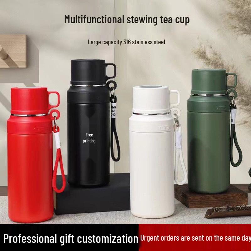 Men's Large Capacity 316 Stainless Steel Insulated Cup for Simmering and Steeping Tea, 2024 New Winter Edition.