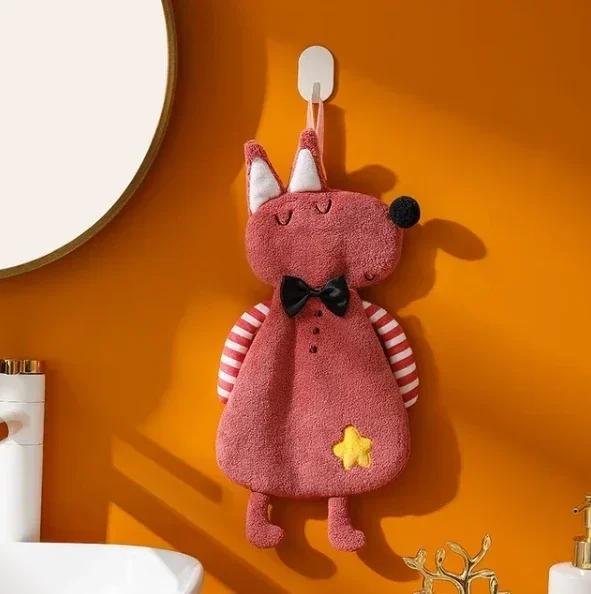 

Милое полотенце для рук из микрофибры, супер впитывающее кухонное полотенце, полотенце для чистки посуды, кухонные принадлежности для детей, полотенца для ванной комнаты Bowtie fox