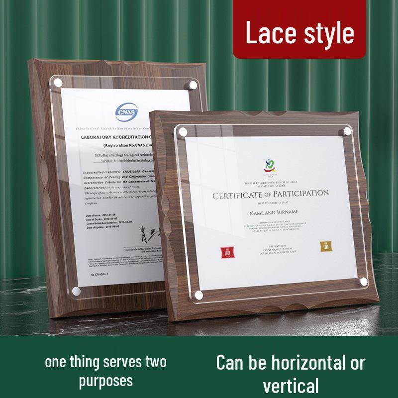 Placa de Cristal de Autorização de Agente - Certificado de Honra