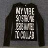 Long sleeved shirt with letter print on both sides in Europe and America