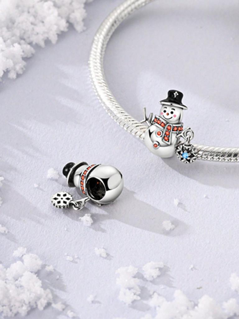 Copper Plated Original Christmas Bear Snowman Penguin Beads Fit Bracelet Women'S Jewelry Gift