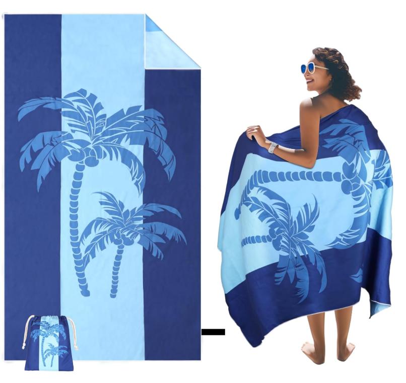 Microfiber Beach Towel Quick Dry Travel Towel Large Sand Free Towel for Beach Camping Swim Pool 35*75cm&299 and Below синий