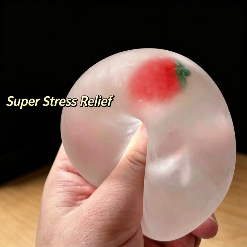 Maltose Mochi Strawberry Squishy Balls Anti Stress Sensory Squeeze Toy Soft Slow Rebound Relief Decompression Toy Gift For Adhd