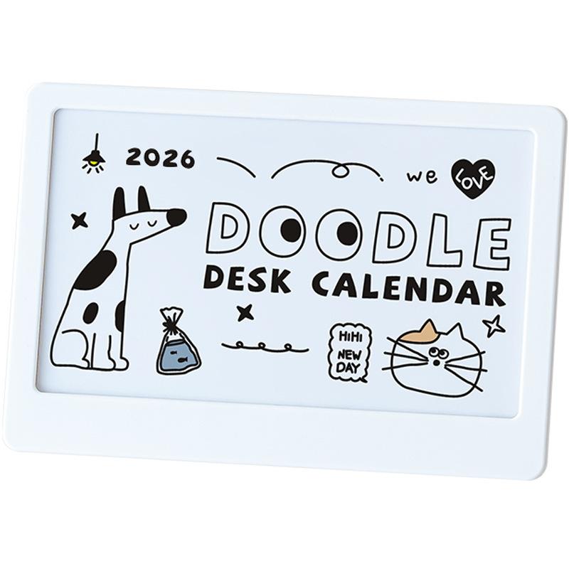 Desk Calendar Decoration, 2026 Cute Doodle Cute Plan Notebook, Student Desktop Calendar, Creative Decoration