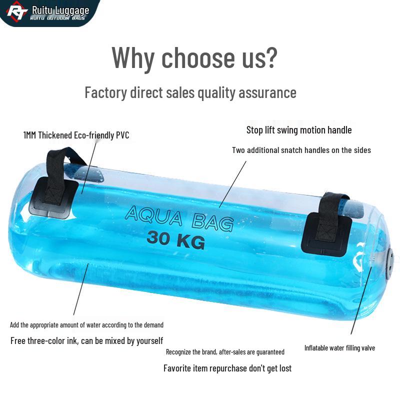 Transparent PVC Water-Filled Fitness Weight Bag - Squat and Exercise Equipment