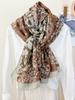 Elegant Women Silk Scarf Beach Wrap Shawls Vintage Print Ladies Sunscreen Bandanas Hijab Mujer Bohemian Scarve Pareo Casual New