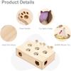 Solid Wood Whack-a-Mole Interactive Cat Toy, Kitten Catch Mice Game, Indoor Self-Entertainment Pet Supplies