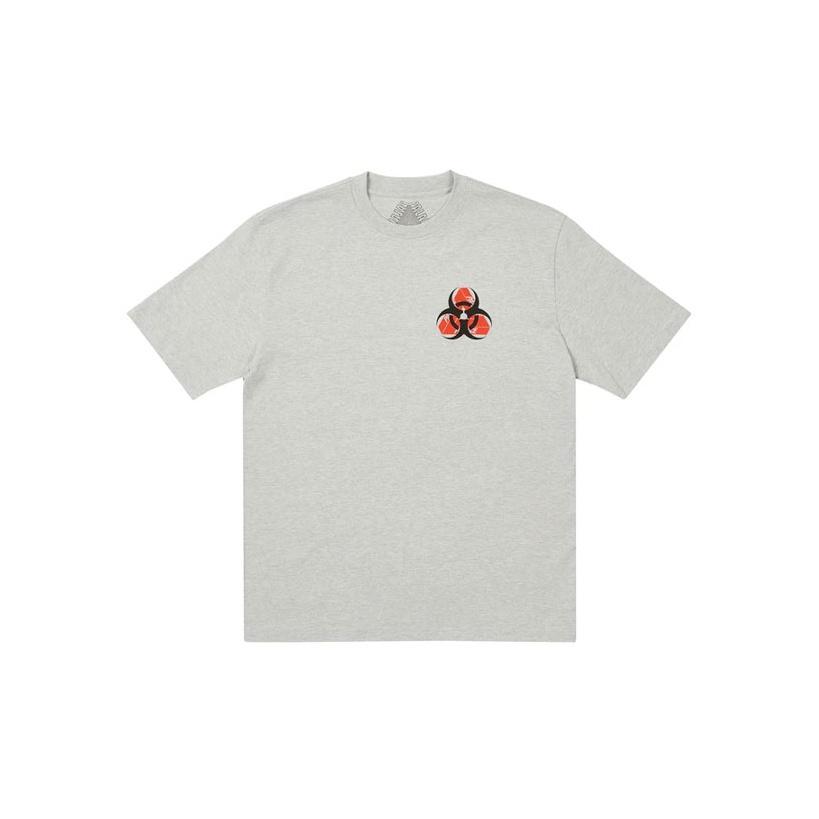Palace Bio Hazard T-Shirt Grau Melange Unisex Oberteile P20TS147