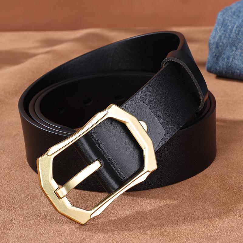 Retro Men's Genuine Leather Casual Pin Buckle Cowhide Belt Simple Belt Belt Men's Casual Versatile Belt