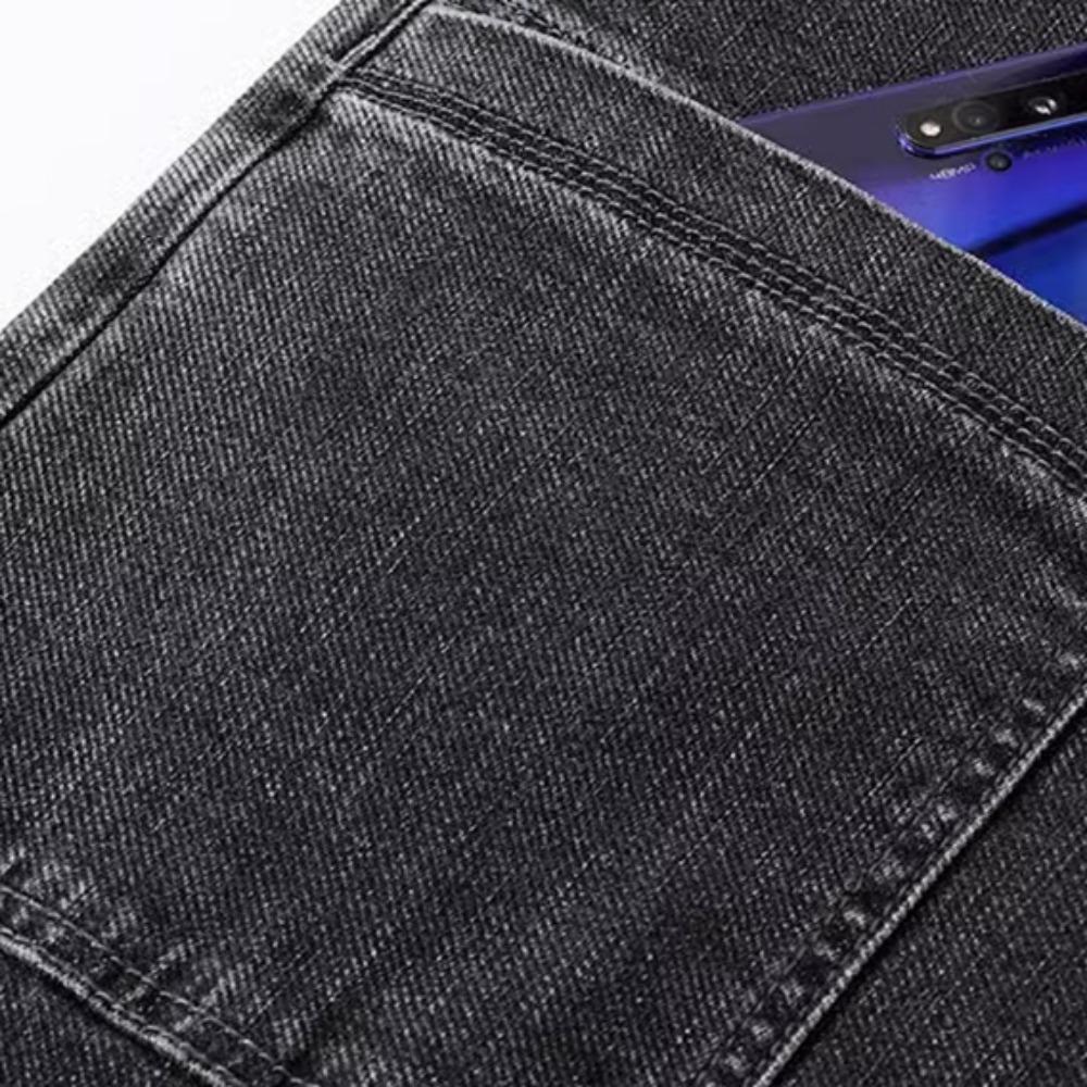 Nuovi Jeans da Uomo in Denim 2024 Skinny a Vita Media con 6 Tasche, Pantaloni a Vita Alta Elasticizzati, Pantaloni Slim Moda Uomo