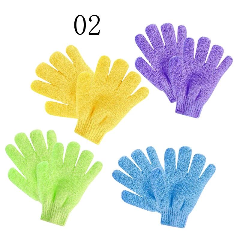 1-4pair Five Fingers Bath Gloves Household Shower Scrub Body Wash Children Home Supply Elastic Wipe Back Bathing Cleaning Gloves