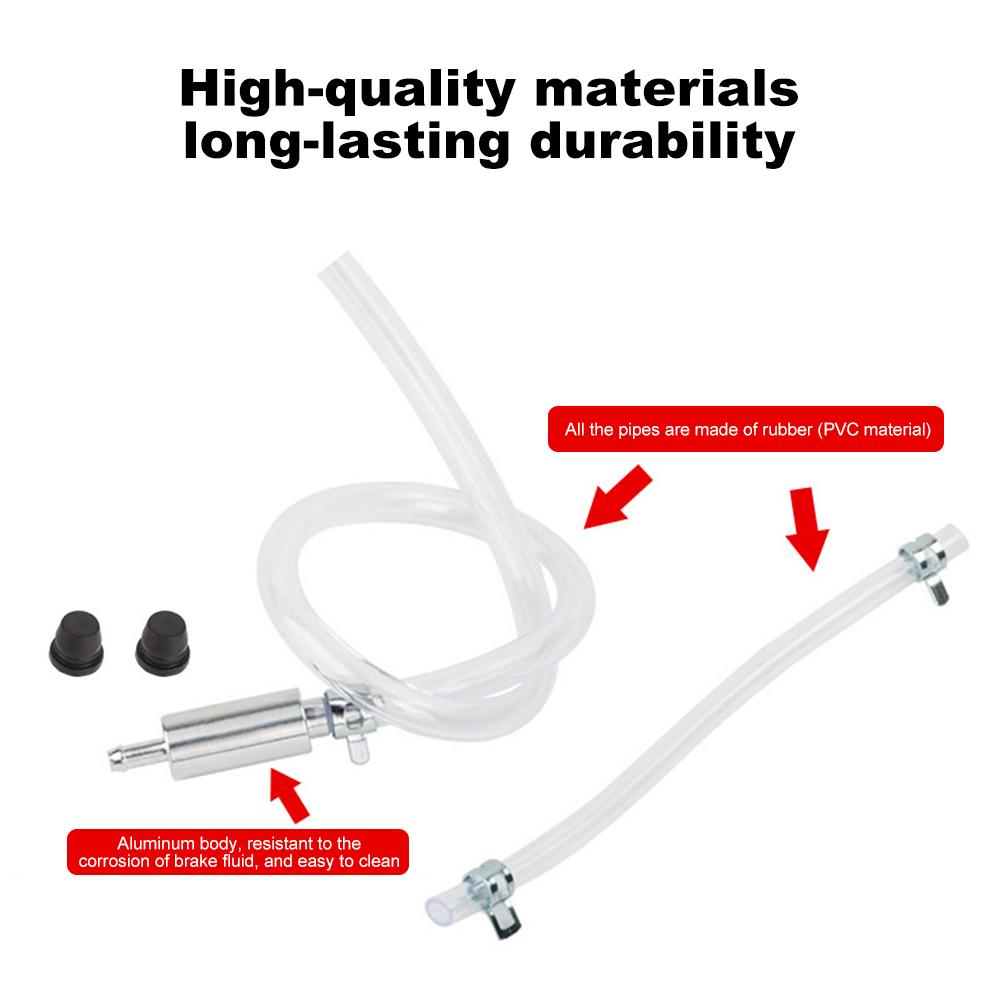 Brake Bleeder Hose with Nozzle Cap & Clamp One Way Check Valve Tube Universal Brake Fluid Bleeder Kit for Car Motorcycle Clutch