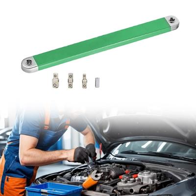 Offset Extension Wrench with 1/2" 1/4" 3/8" Square Drive Adapters, Universal, Hand Tool