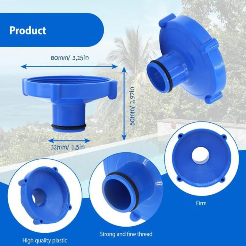 Pool Vacuum Cleaner Adapter Converts 80mm To 32mm for Easy Connection Strong ABS Tool Frees Installation Leak Prevention