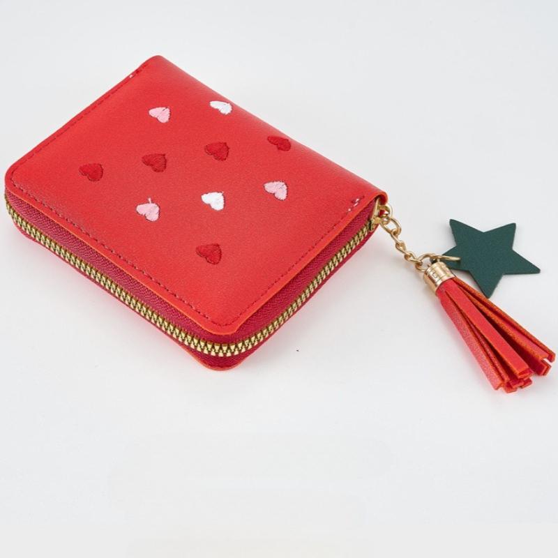 New Tassel zipper Wallet ladies short Korean version of the Multifunctional cute style Female Coin Purse