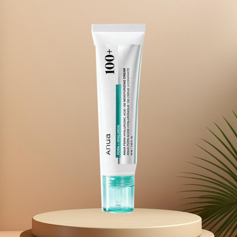 ANUA PDRN HA100 Cream 60ml, PDRN + 10-Type HA + Collagen, Glass Skin Dewy Finish Pack of 1
