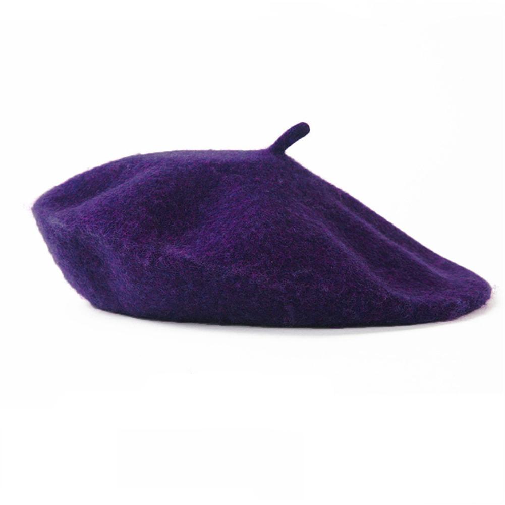 

Винтажный зимний теплый однотонный шерстяной берет для женщин, девушек, художника, модная повседневная однотонная черная, красная шапка-бини, кепки, боины для женщин